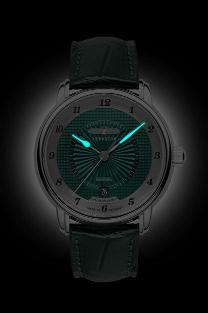 Zeppelin Friedrichshafen 8556-2 Herrenuhr Grün • Sellita SW200 Automatikwerk • Saphirglas, Bild 2