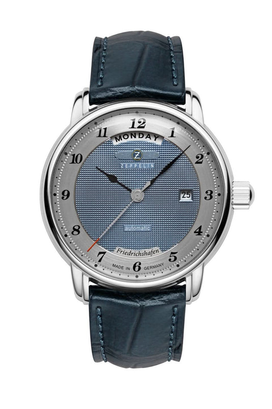 Zeppelin Friedrichshafen 8562-3 Herrenuhr Blau • Citizen-Miyota 8285 Automatikwerk • Made in Germany