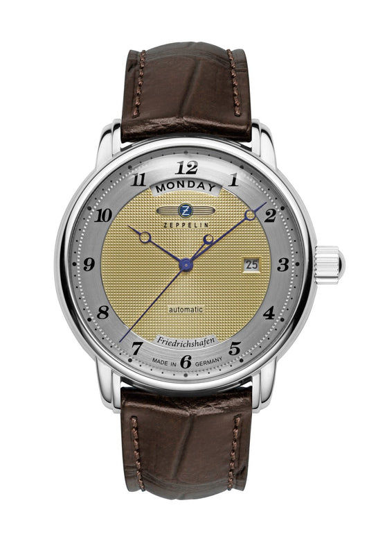 Zeppelin Friedrichshafen 8562-5 Herrenuhr Gold • Citizen-Miyota 8285 Automatik • Made in Germany