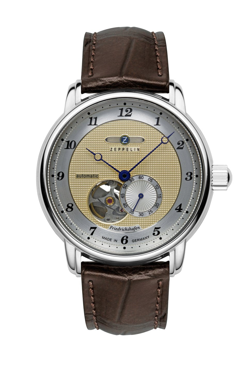 Zeppelin Friedrichshafen 8566-5 Herrenuhr Goldfarben • Open Heart Automatik • Miyota 82S5