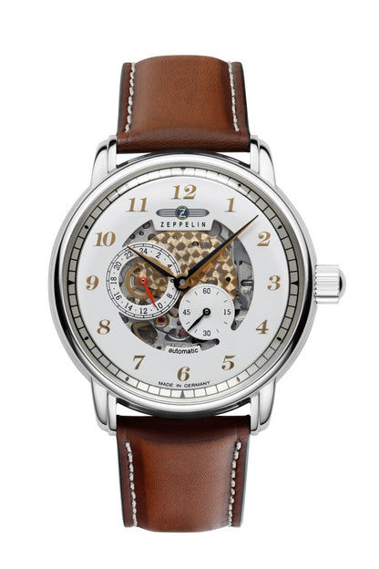 Zeppelin New Captains Line 8658-1 Herrenuhr Weiß • Automatikwerk Miyota 82S7 • Made in Germany