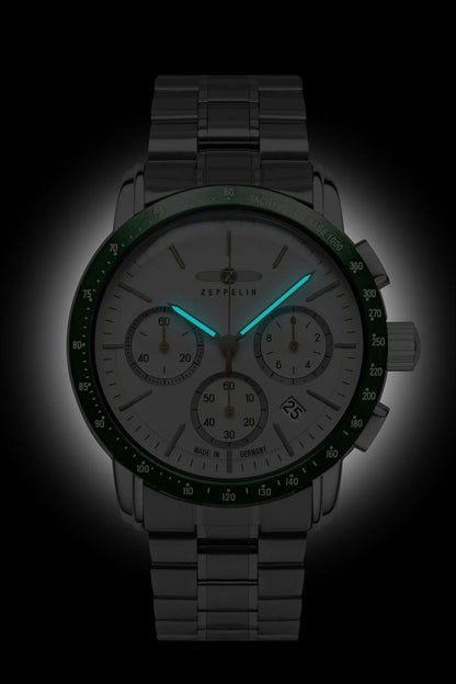Zeppelin New York 8878MB-4 Herrenuhr Weiß • Japanisches Quarzwerk Citizen-Miyota 6S20 • Tachymeter-Lünette, Bild 2