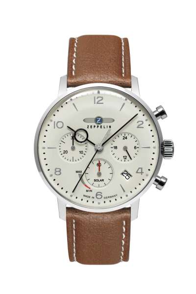 Zeppelin Hindenburg LZ129 8086-4N Herrenuhr Dunkelgrün • Solar-Chronograph • Veganes Lederarmband, Bild 3