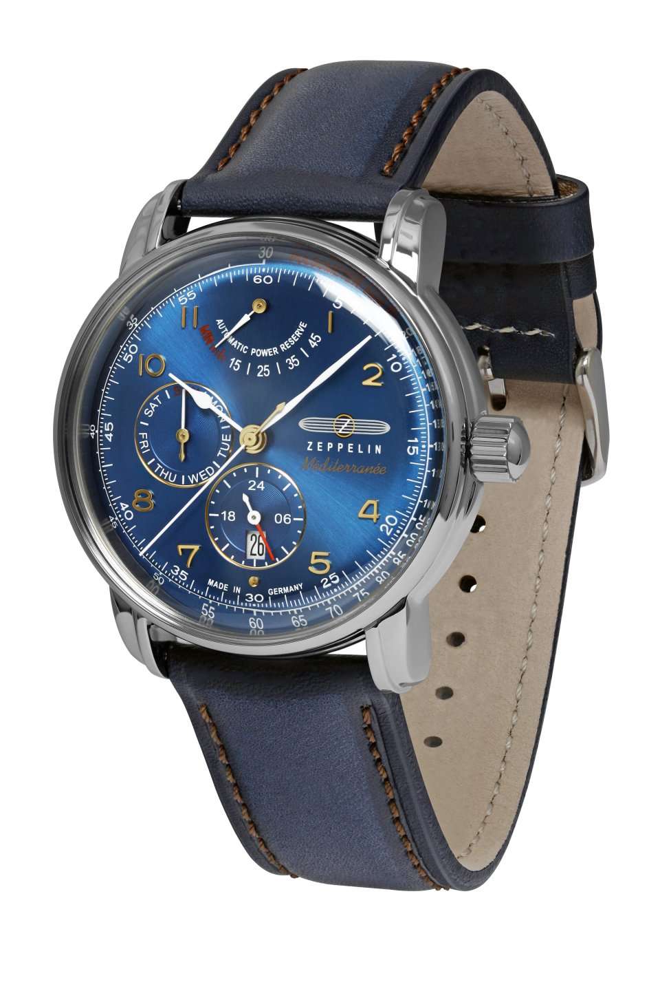 Zeppelin Méditerranée 9690-3 Herrenuhr Blau • Automatikwerk Citizen-Miyota 9110 • Mineralglas K1, Bild 3