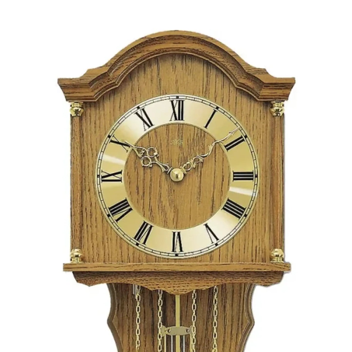 Wanduhr-Zifferblatt aus Messingoptik mit römischen Zahlen und Zeigern