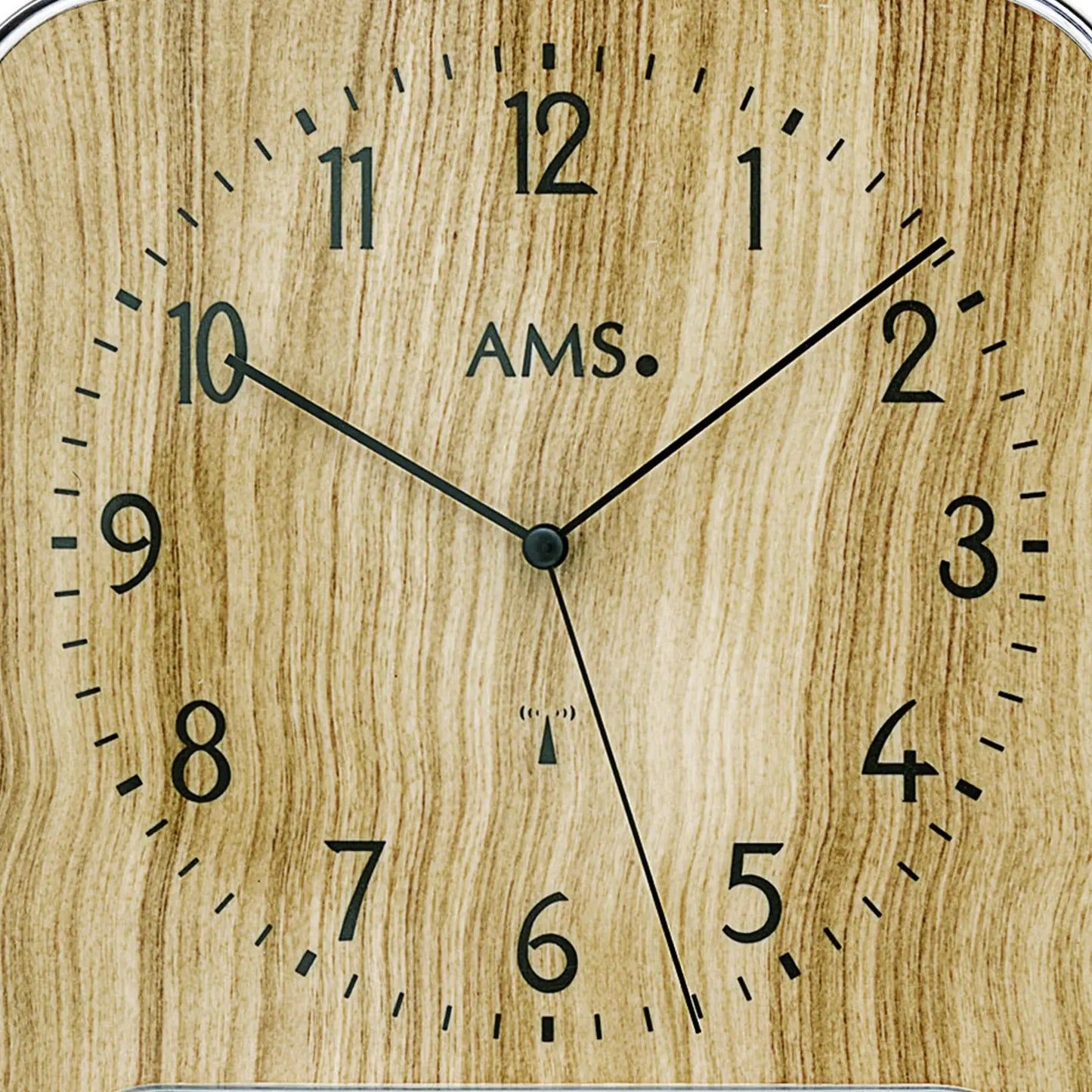 AMS Wanduhr Uhrblatt aus Holz mit analogen Zeigern und Ziffern