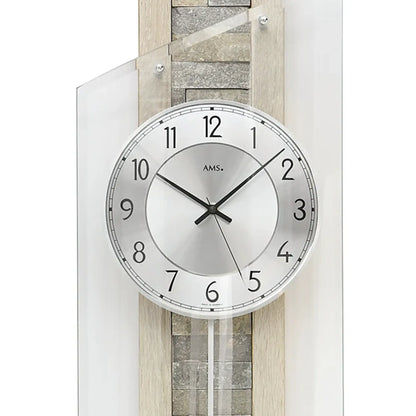 AMS Wanduhr-Zifferblatt mit großen Ziffern, schwarzen Zeigern und Mineralglas-Abdeckung