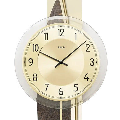 Orologio da parete AMS Design W7453 • Movimento a pendolo al quarzo • Dettagli in ottone