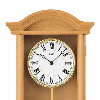 Wanduhr-Zifferblatt mit römischen Zahlen und AMS, gold eingefasster Rahmen