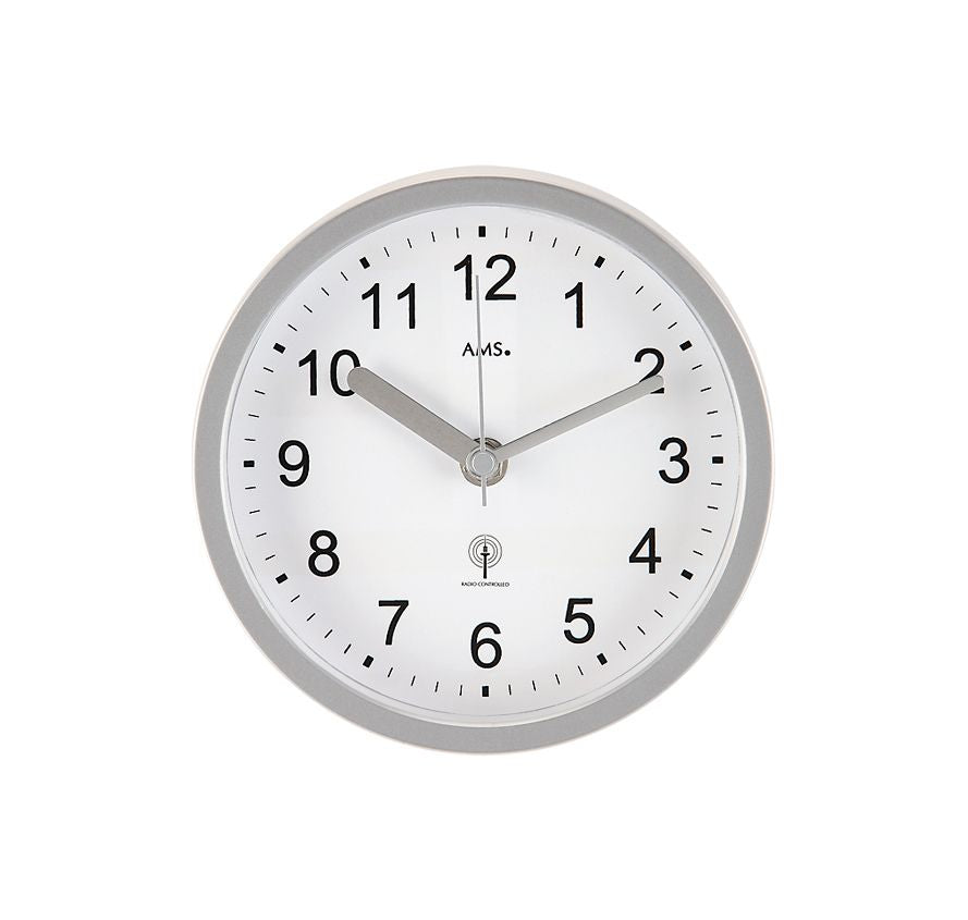 AMS 5926 Badezimmeruhr Silber • Funk-Zeitempfang • Wasserdicht