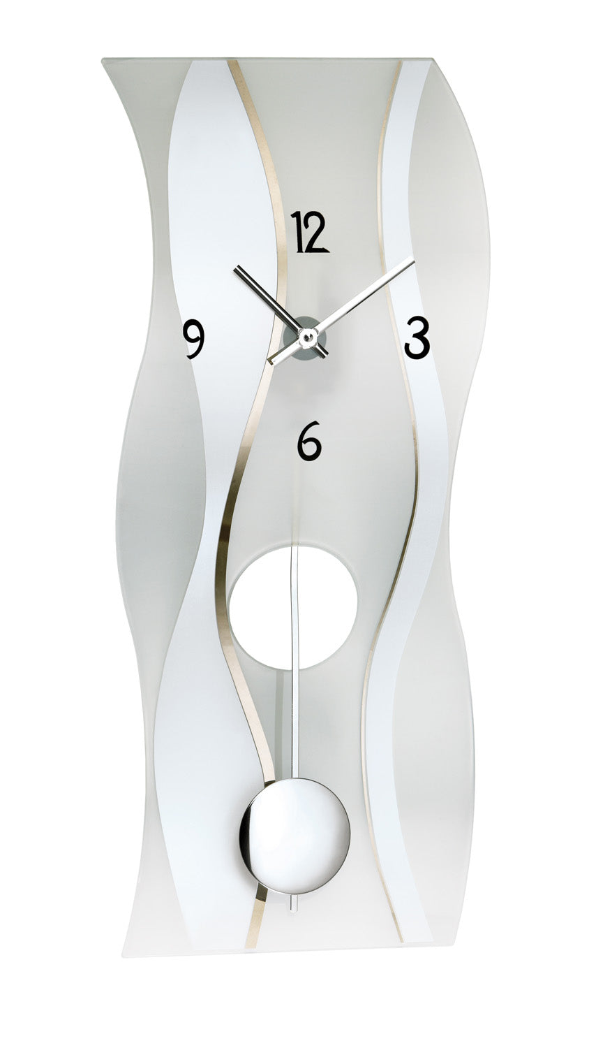 AMS W7246 Wanduhr Schwarz • Quarz-Pendelwerk • Mineralglas