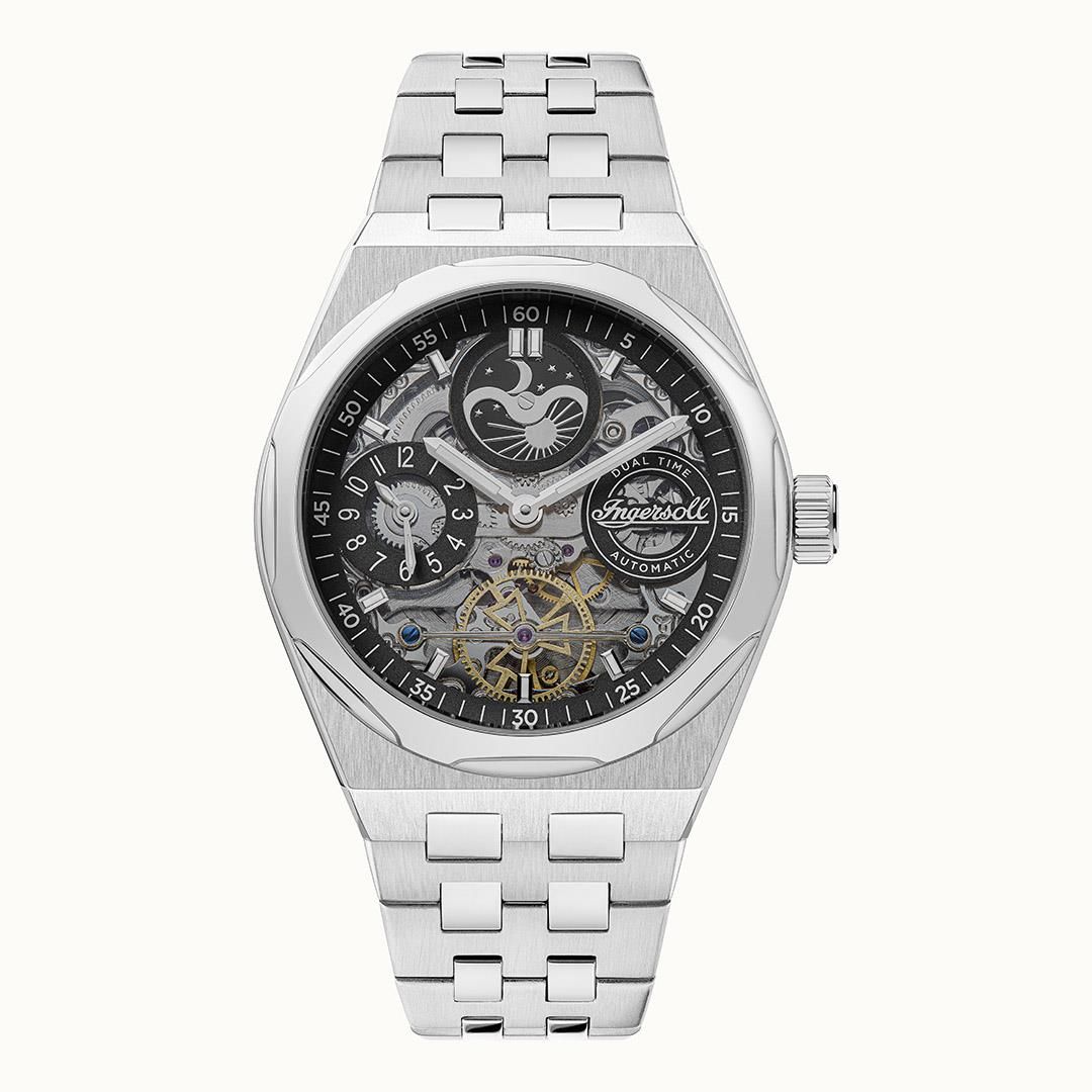 Ingersoll The Broadway I12901 Herrenuhr • Dual Time Automatik • Mineralglas