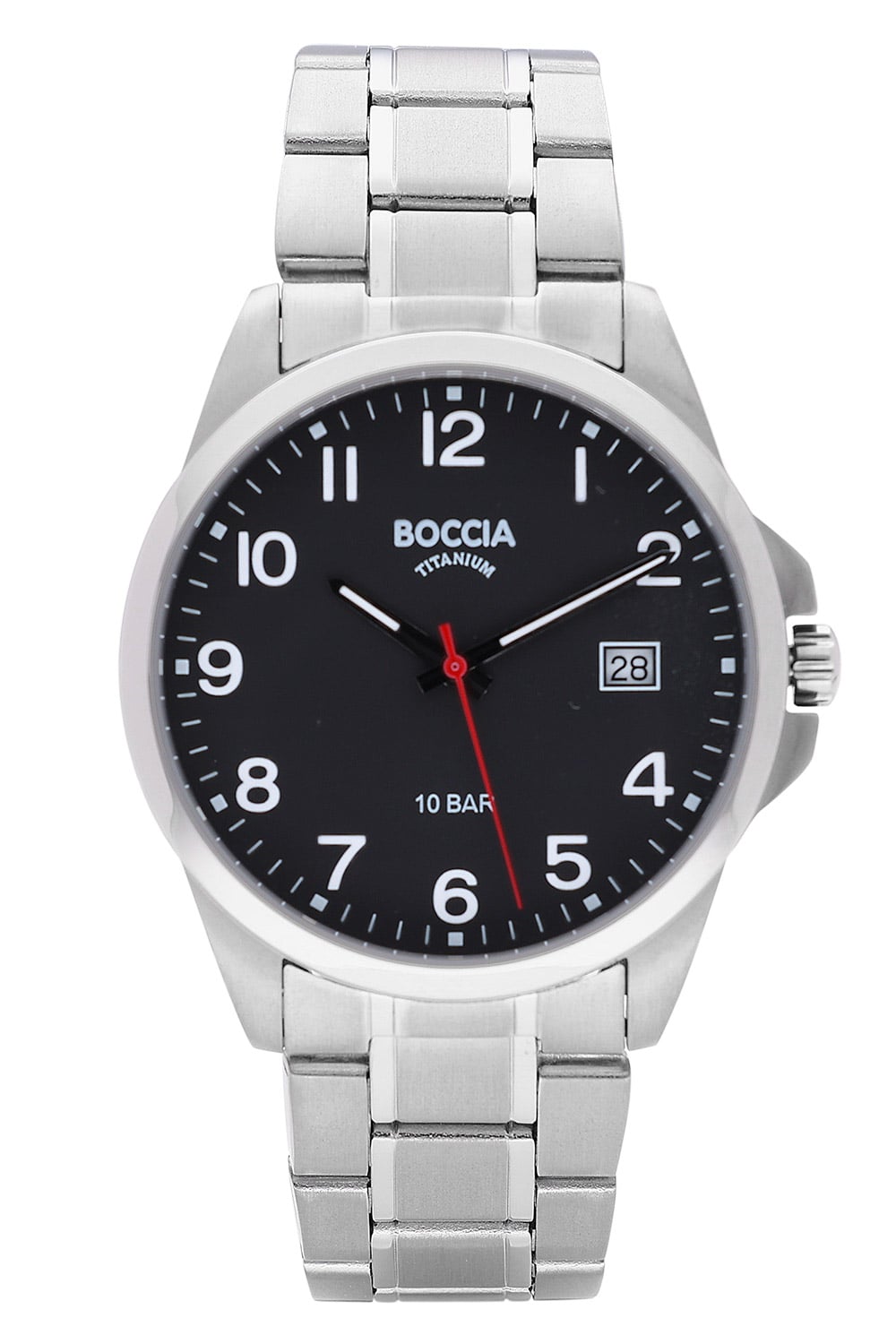 Boccia 3671-03 Herren Armbanduhr Titan/Schwarz • Mineralglas • Datumsanzeige