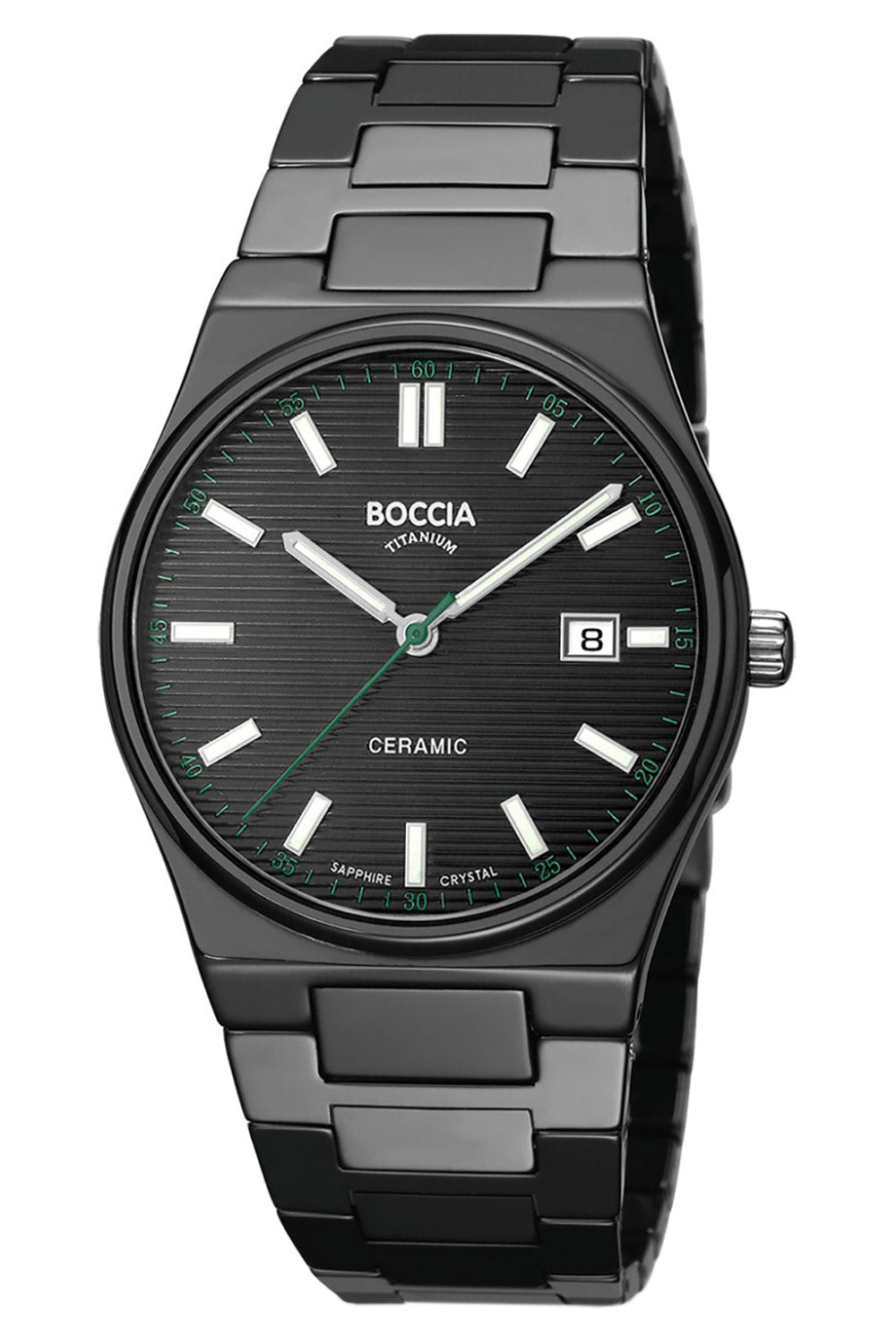 Boccia Ceramic 3675-01 Herren Armbanduhr Schwarz • Saphirglas • Keramik/Titan