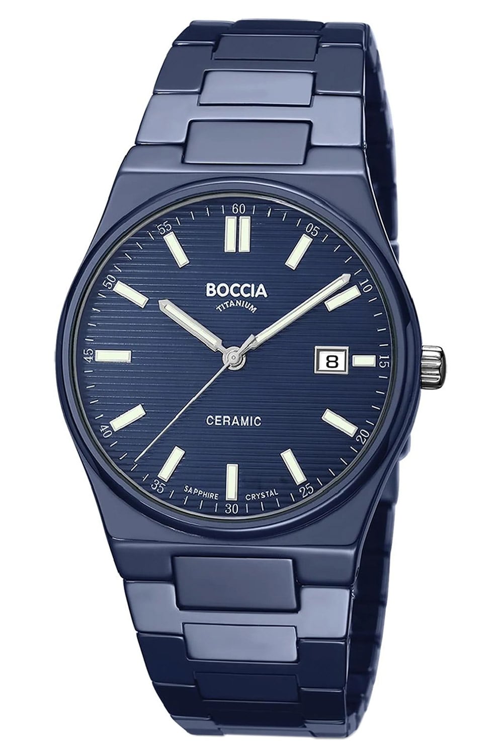 Boccia Ceramic 3675-02 Herrenuhr Blau • Saphirglas • Keramik/Titan