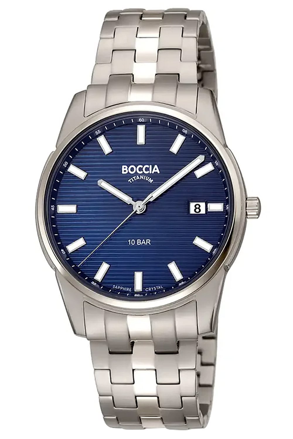 Boccia 3686-01 Herrenuhr Titan Nachtblau • Saphirglas • 100 m wasserdicht