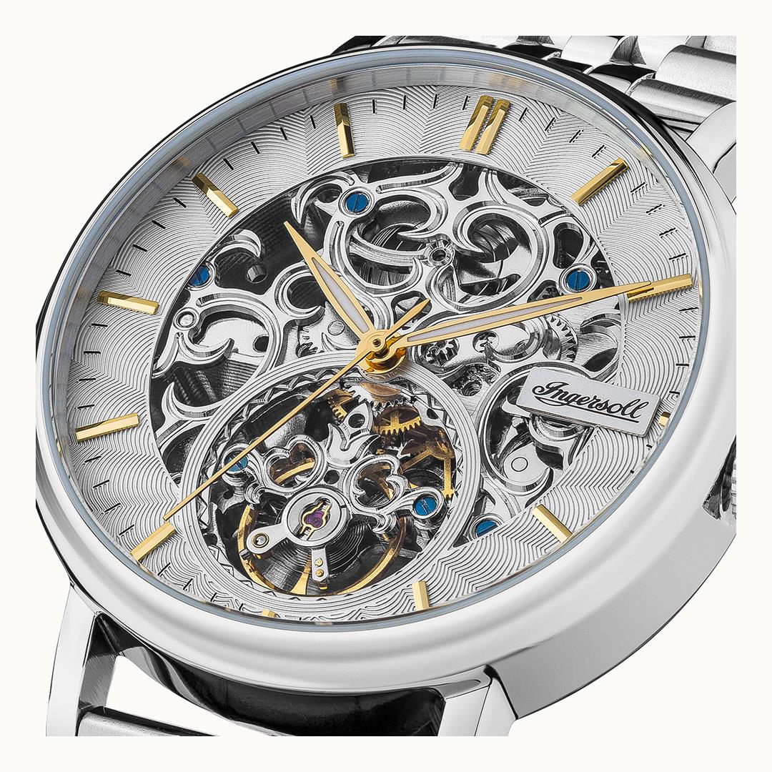 Ingersoll The Charles I05803B Herrenuhr Silber • Automatikwerk • Skelett-Zifferblatt, Bild 2