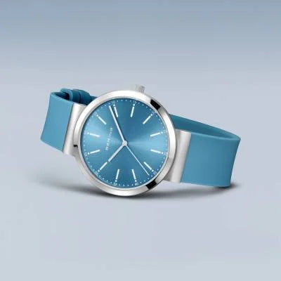 Bering Classic 10141-398 Damenuhr Blau • Saphirglas • Silikonarmband, Bild 4