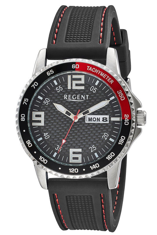 Regent F-1650 Herrenuhr Schwarz • 10 Bar Wasserdicht • Quarzwerk