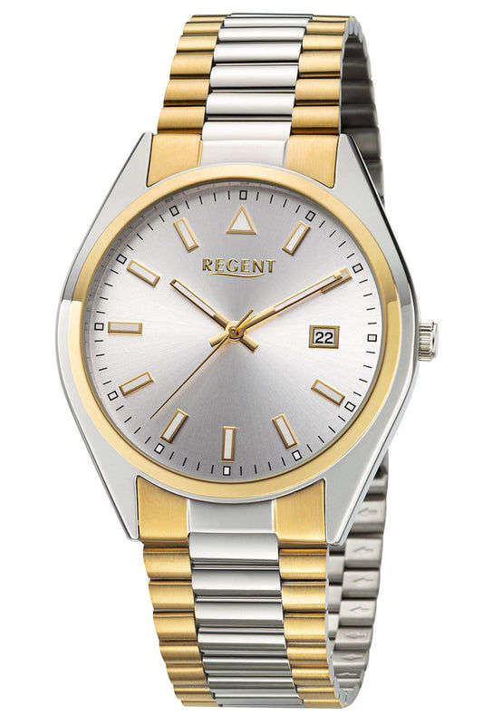 Regent F-1645 Herrenuhr Zweifarbig • Quarzwerk • Bicolor-Edelstahlarmband
