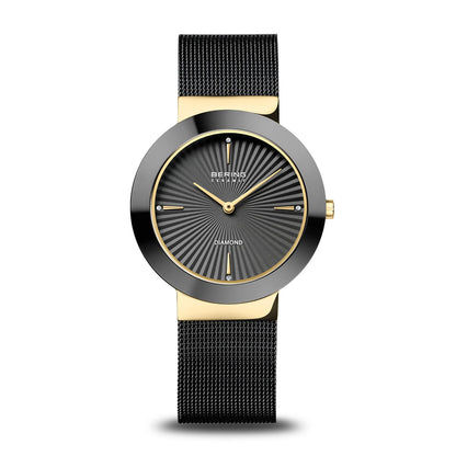 Bering Ceramic 11435-132 Damenuhr Anthrazit • Saphirglas • Diamant-Indizes