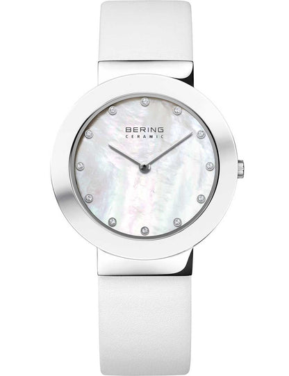 Bering Ceramic 11435-604 Damen Armbanduhr Weiß • Saphirglas • Slim Design