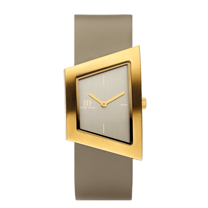 Danish Design Frihed IV15Q1207 Squeezy Damenuhr Gold • Mineralglas • Lederarmband