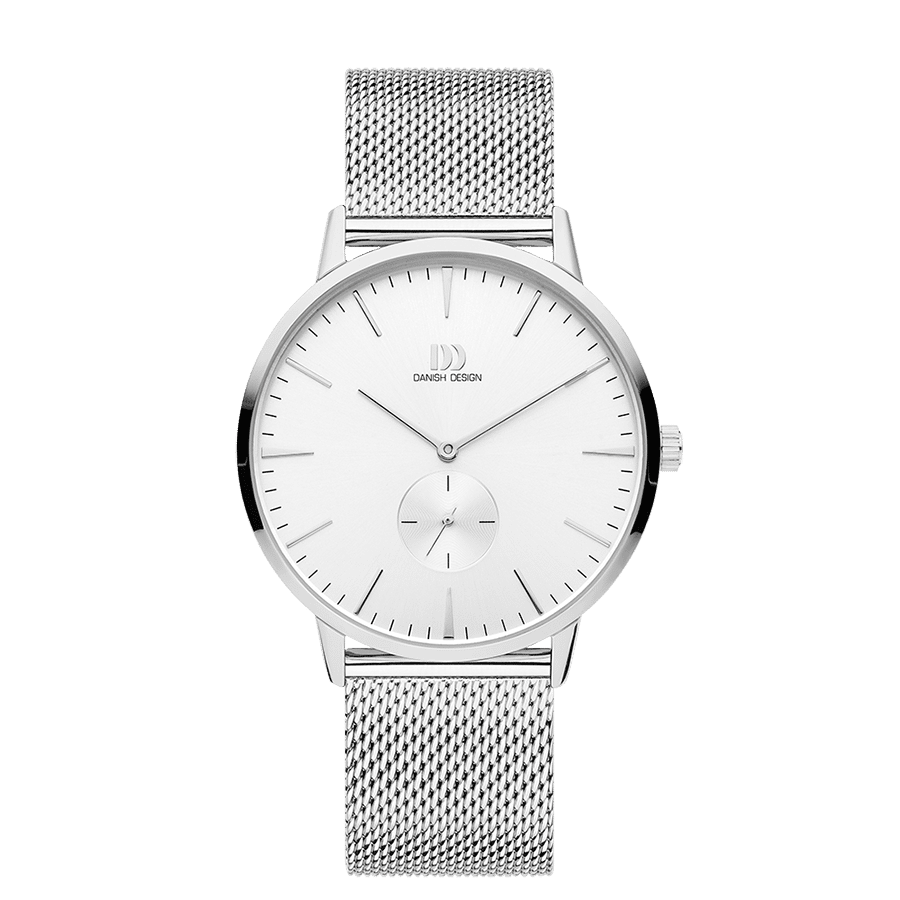 Danish Design Akilia IQ62Q1250 Herrenuhr Silber • Petite-Sekunde • Milanaisearmband