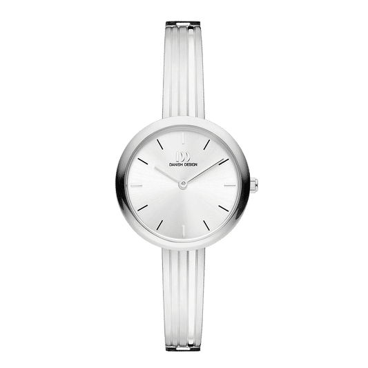 Danish Design Damenarmbanduhr mit silbernem Metallarmband und weißem Zifferblatt
