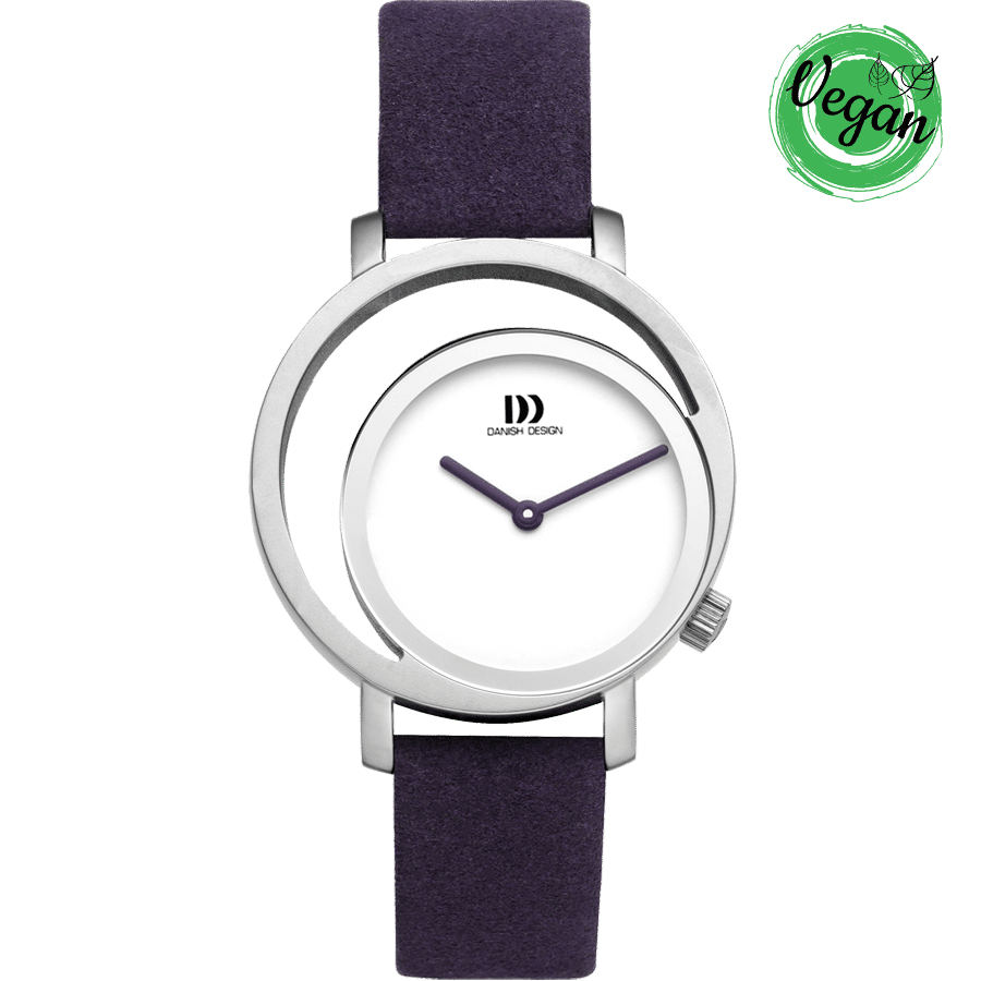 Danish Design Frihed Pico IV22Q1271 Damenuhr Lila • Offzentriertes Zifferblatt • Mikrofaser-Armband