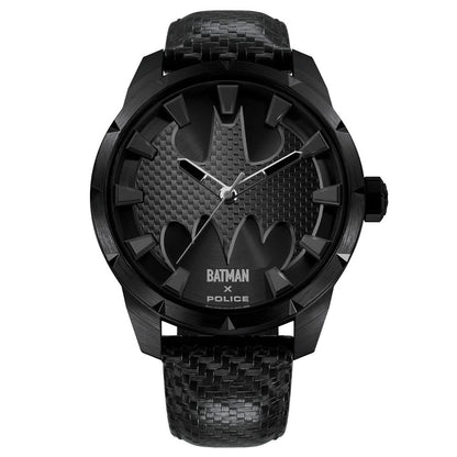 Police The Bat PEWGA0075502 Herrenuhr Schwarz • Carbon-Optik Lederarmband • Limited Edition