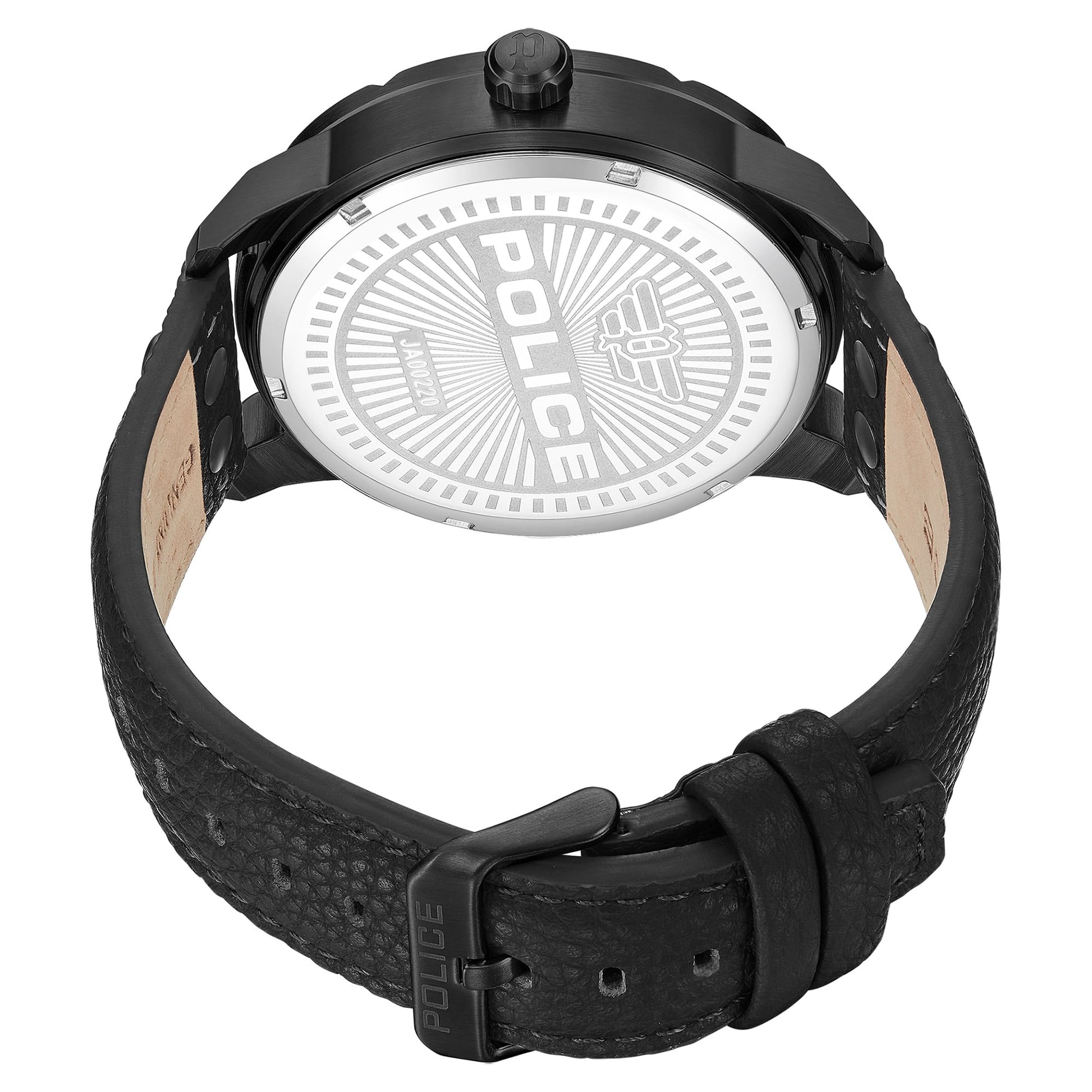 Police Huntley PEWJA0022001 Herrenuhr Schwarz • Dualzeit • Mineralglas, Bild 3
