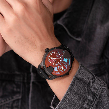 Police Huntley PEWJA0022001 Herrenuhr Schwarz • Dualzeit • Mineralglas, Bild 5