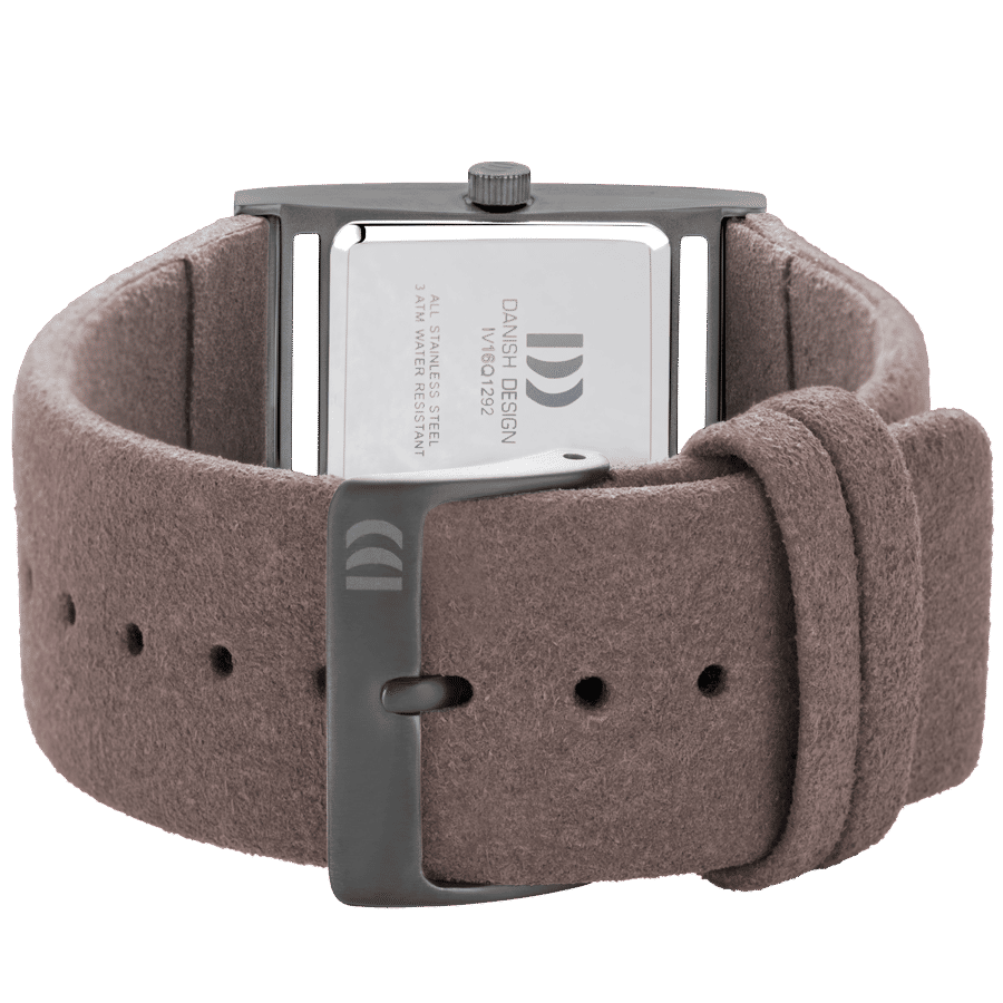 Danish Design Pico² IV16Q1292 Damen Armbanduhr Grau • Rechteckiges Gehäuse • Veganes Mikrofaserarmband, Bild 4