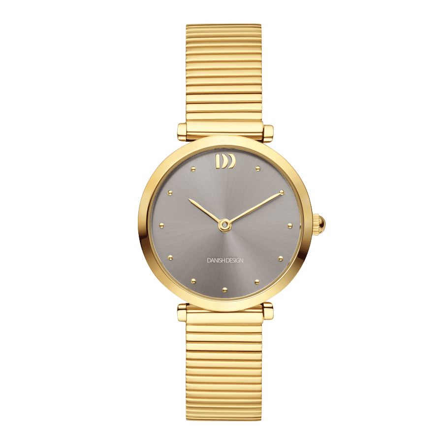 Danish Design Ava IV83Q1301 Damenuhr Grau • Mineralglas • Goldenes Edelstahlarmband