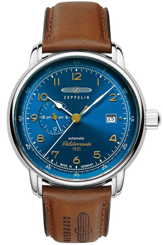 Zeppelin 100 Jahre Méditerranée 9668-3 Herrenuhr Blau • Automatikwerk • Saphirglas