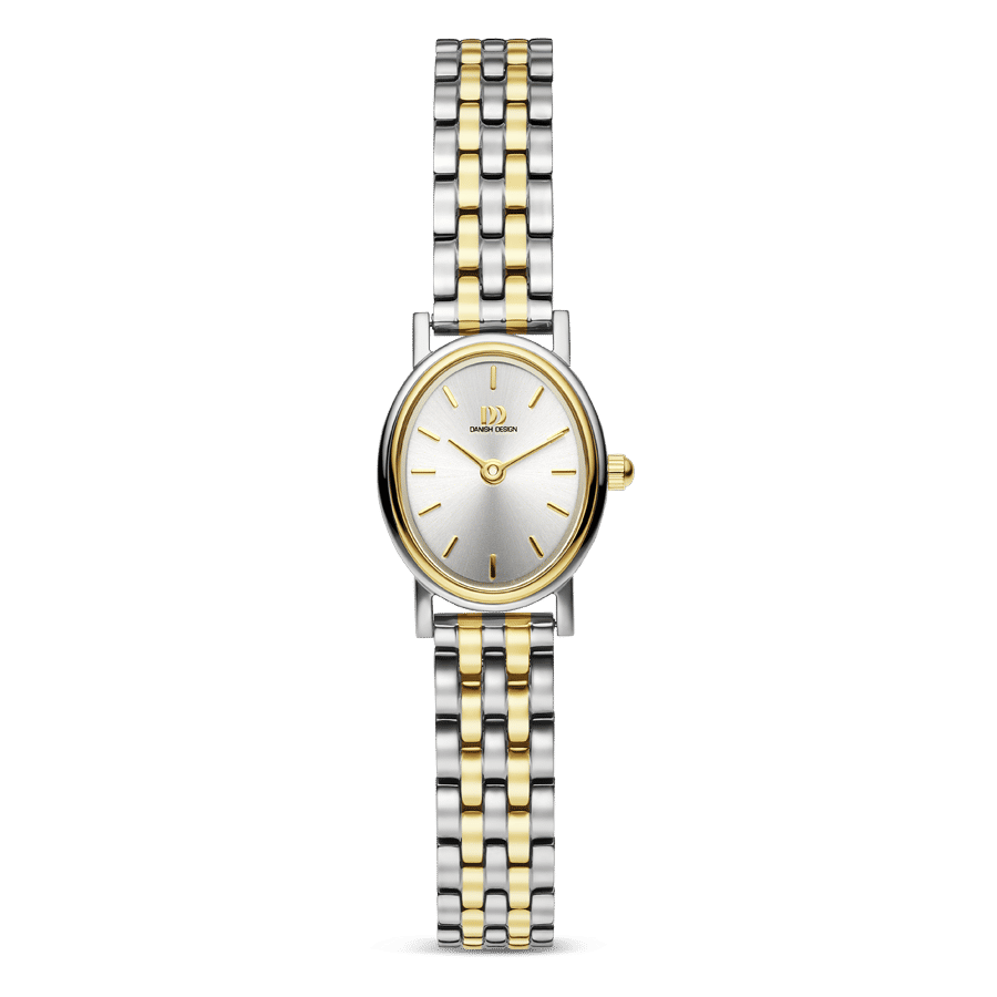 Danish Design Eloise IV95Q1310 Damenuhr Bicolor • Ovales Edelstahlgehäuse • Schnellwechselarmband
