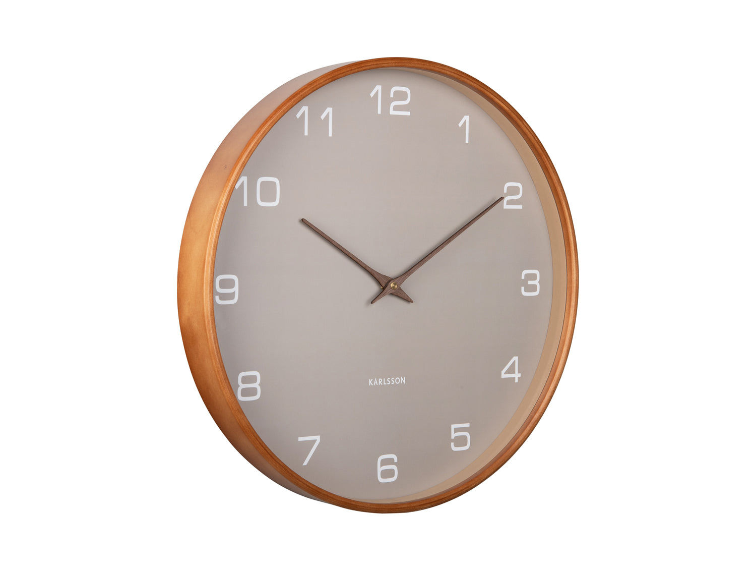 Karlsson Acento KA5993GY Wanduhr Hellgrau • Geräuschloses Sweep-Uhrwerk • Mid-Century Design