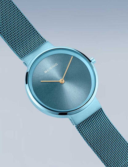 Bering Classic 14531-388 Damen Armbanduhr Blau • Saphirglas entspiegelt • Milanaise-Armband, Bild 2