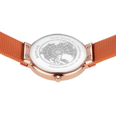 Bering Classic 14531-565 Damenuhr Orange • Saphirglas • Milanaise-Armband, Bild 6