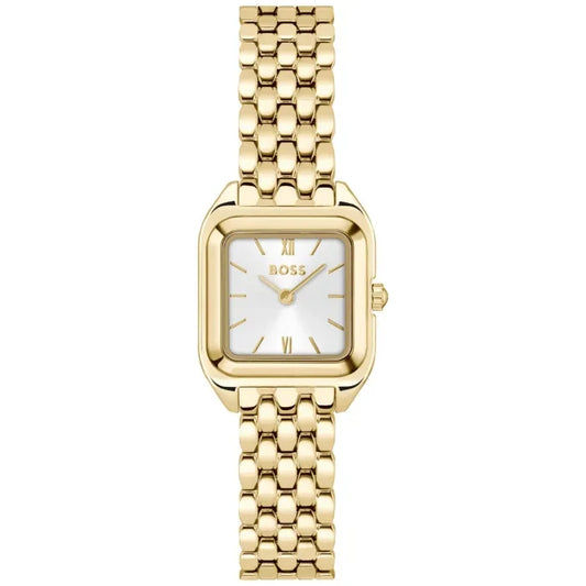 BOSS Mae Petite 1502823 Damen Armbanduhr Goldfarben • Saphirglas • Minimalistisches Design