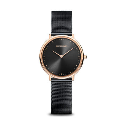 Bering Ultra Slim 15729-166 Damenuhr Roségold • Saphirglas • Milanaise-Armband