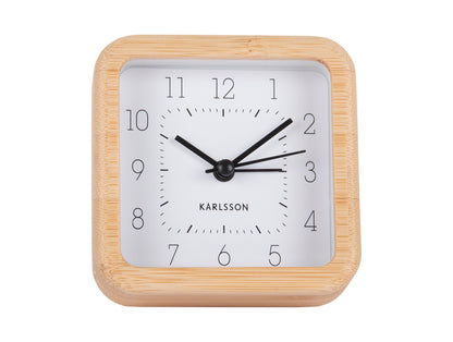 Karlsson Neat Square KA5924WH Wecker Weiß • Sweep-Uhrwerk • Bambus-Gehäuse, Bild 2