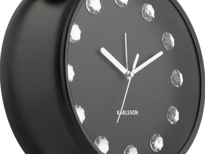 Karlsson Glam Diamonds XL KA6019BK Wecker Schwarz • Funkelnde Diamantdetails • Glamouröses Design, Bild 3