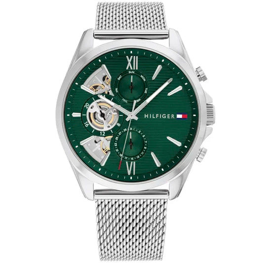 Tommy Hilfiger Baker 1710647 Herren • Grünes Chronographen-Zifferblatt • 5 BAR Wasserdicht