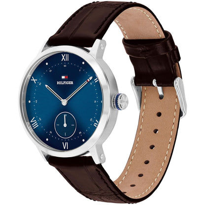 Tommy Hilfiger Armbanduhr mit kleiner Sekunde und verstellbarem braunem Lederarmband