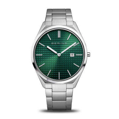 Bering Ultra Slim 17240-708 Herrenuhr Grün • Saphirglas • Quarzwerk