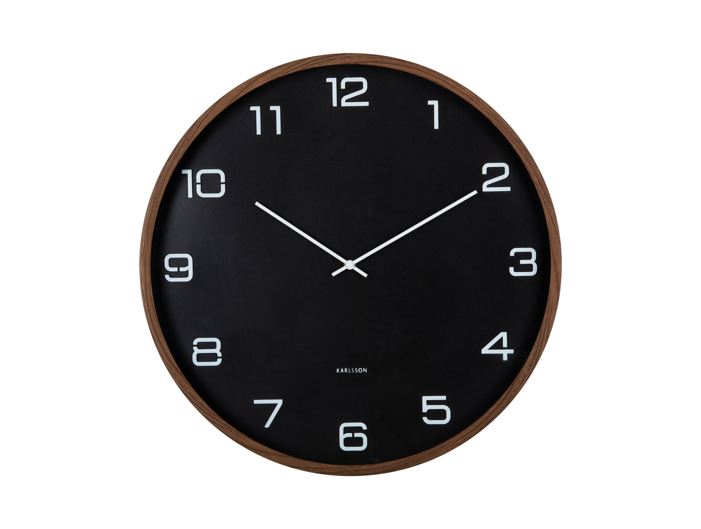 Karlsson Delicado Large KA6088BK Wanduhr Schwarz • Geräuschloses Sweep-Uhrwerk • Holzprint-Akzent, Bild 2