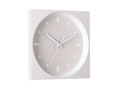 Karlsson Incesante Square KA6111WG Wanduhr Warmgrau • Geräuschloses Sweep-Uhrwerk • Markantes 3D-Design