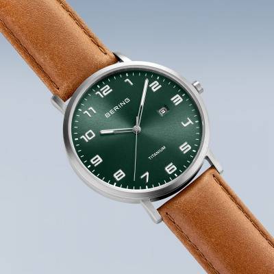 Bering Titanium 18640-568 Herrenuhr Grün • Saphirglas • Skandinavisches Design, Bild 3